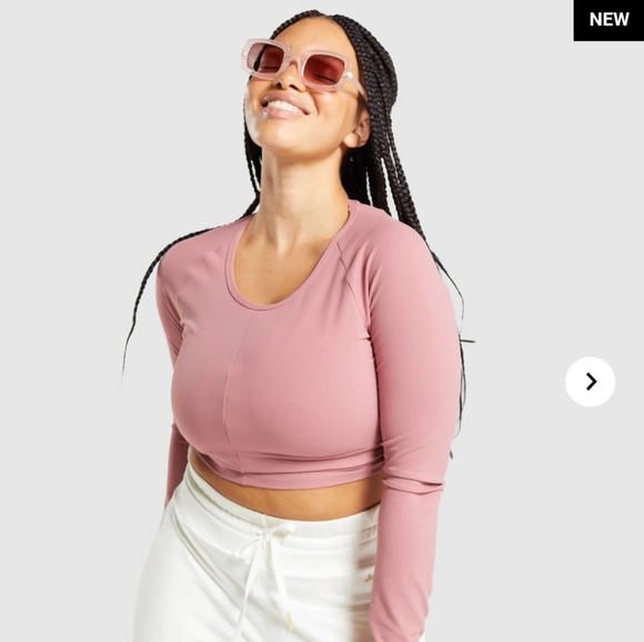 Whitney Simmons x Gymshark Pink haze LS Crop Top - Picture 2 of 2